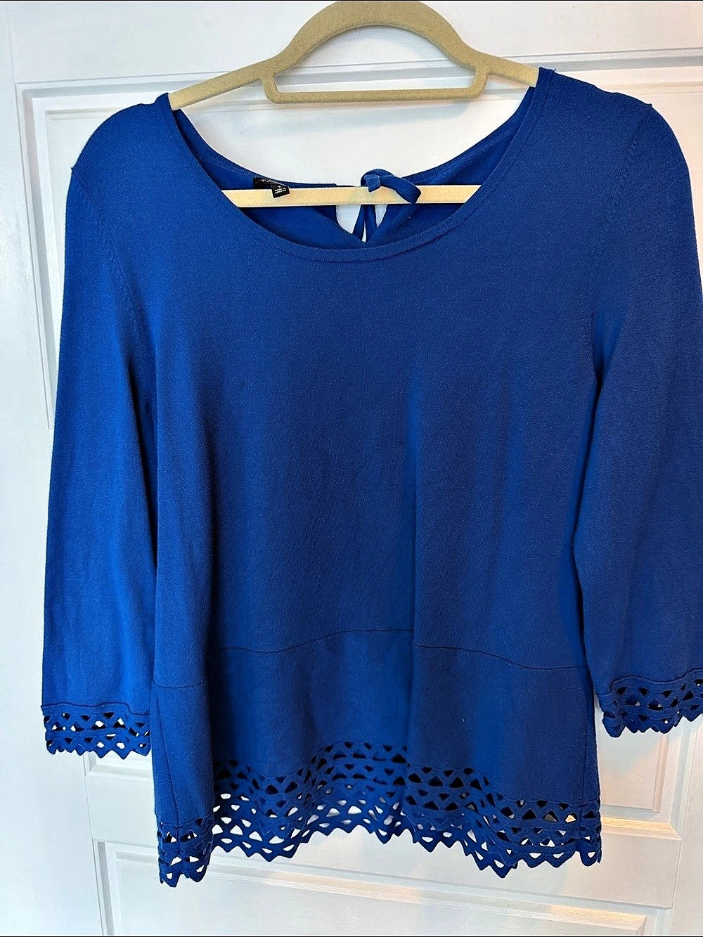 Talbots Blue Lace Hem Tunic Size Large